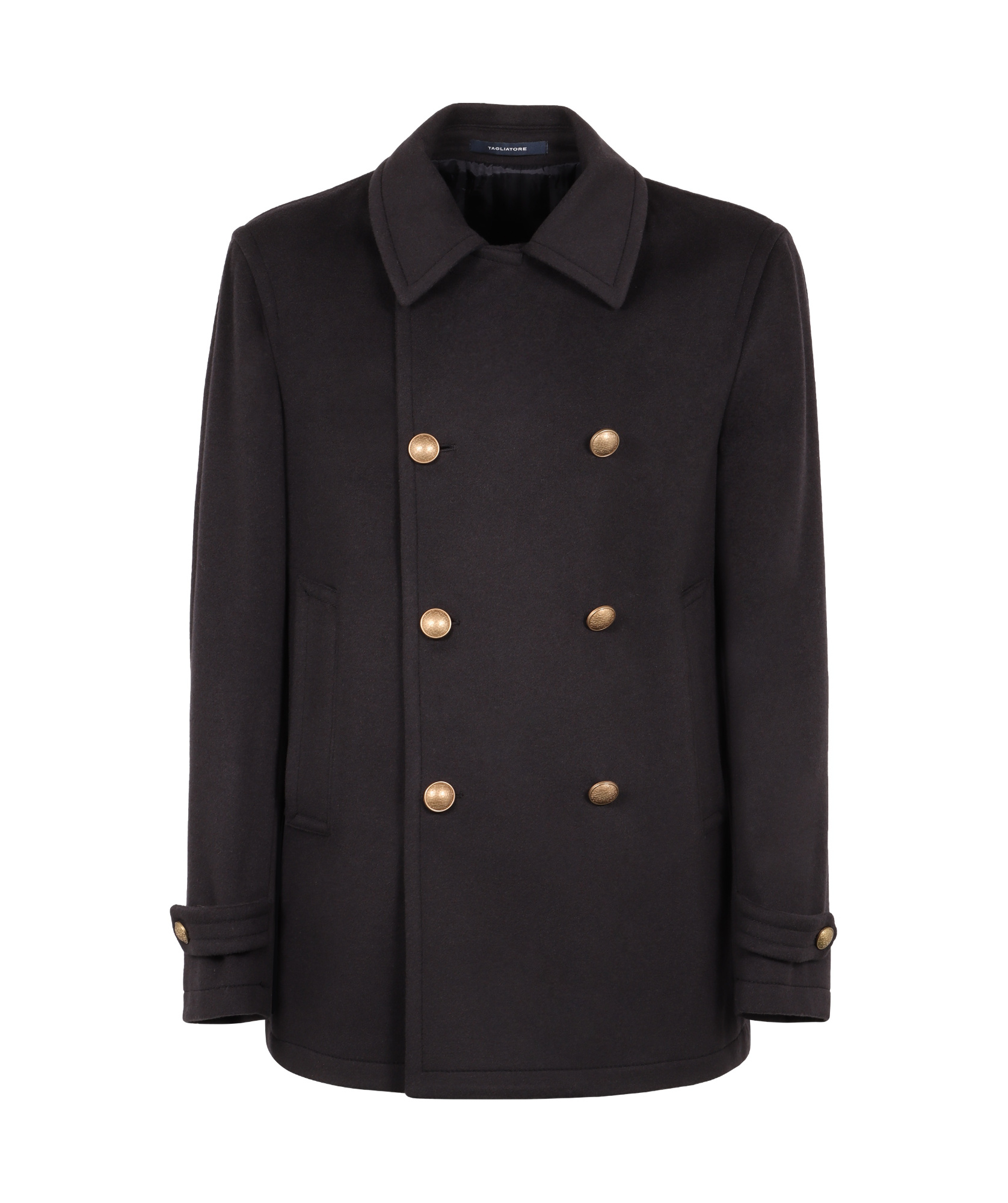 Shop Tagliatore Monaco Double-breasted Peacoat In Black
