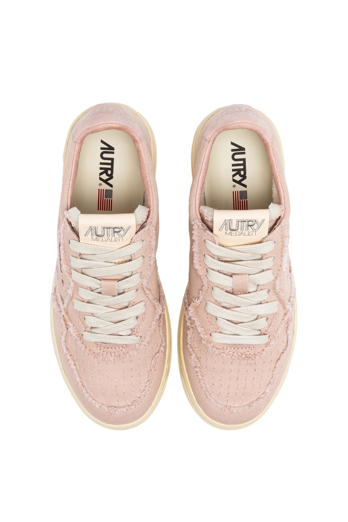 Autry Lace-up Low-cut Casual Shoes In Nude