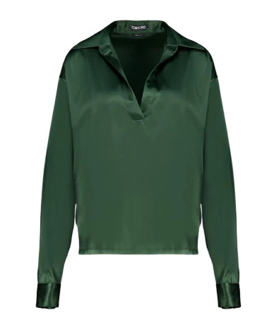 Tom Ford Long-sleeved Blouse In Green