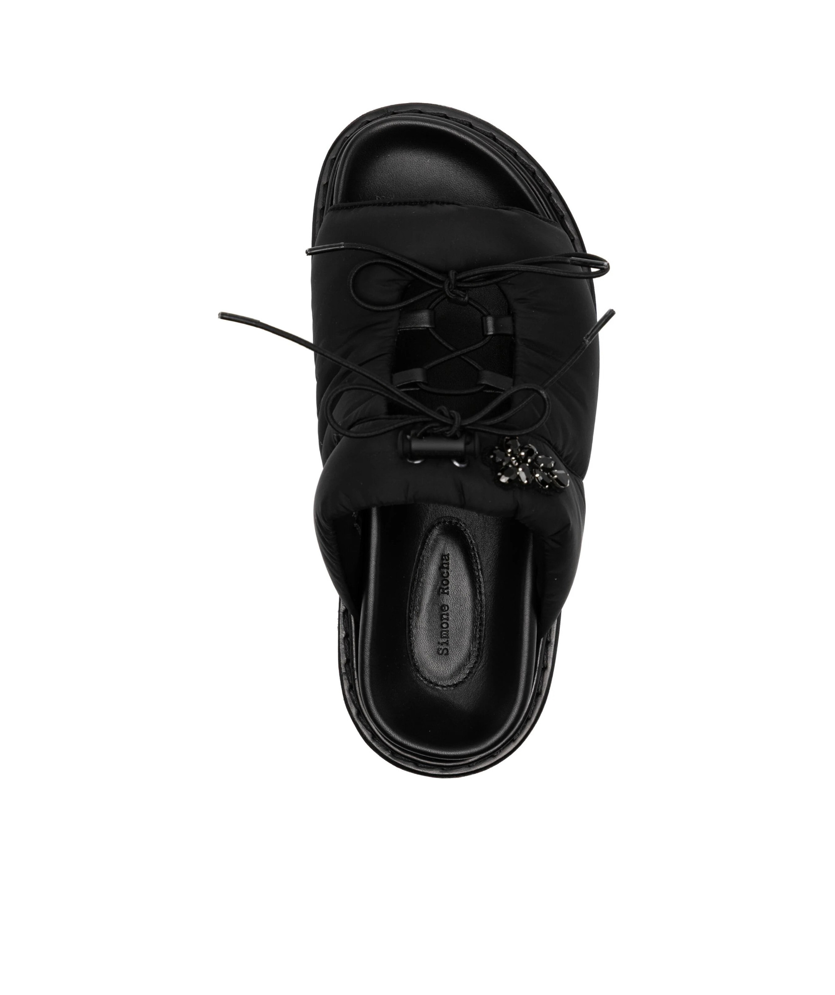 Simone Rocha Embellished Ghillie Sandals In Black