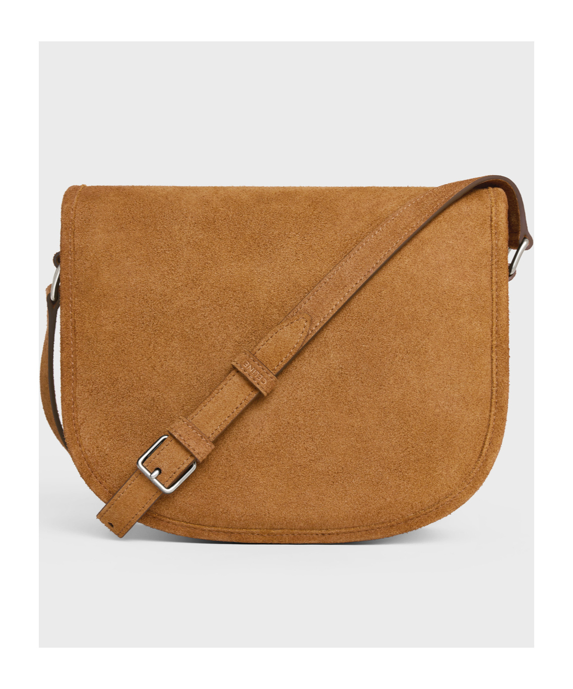 Celine Medium Logo Shoulder Bag In Brown