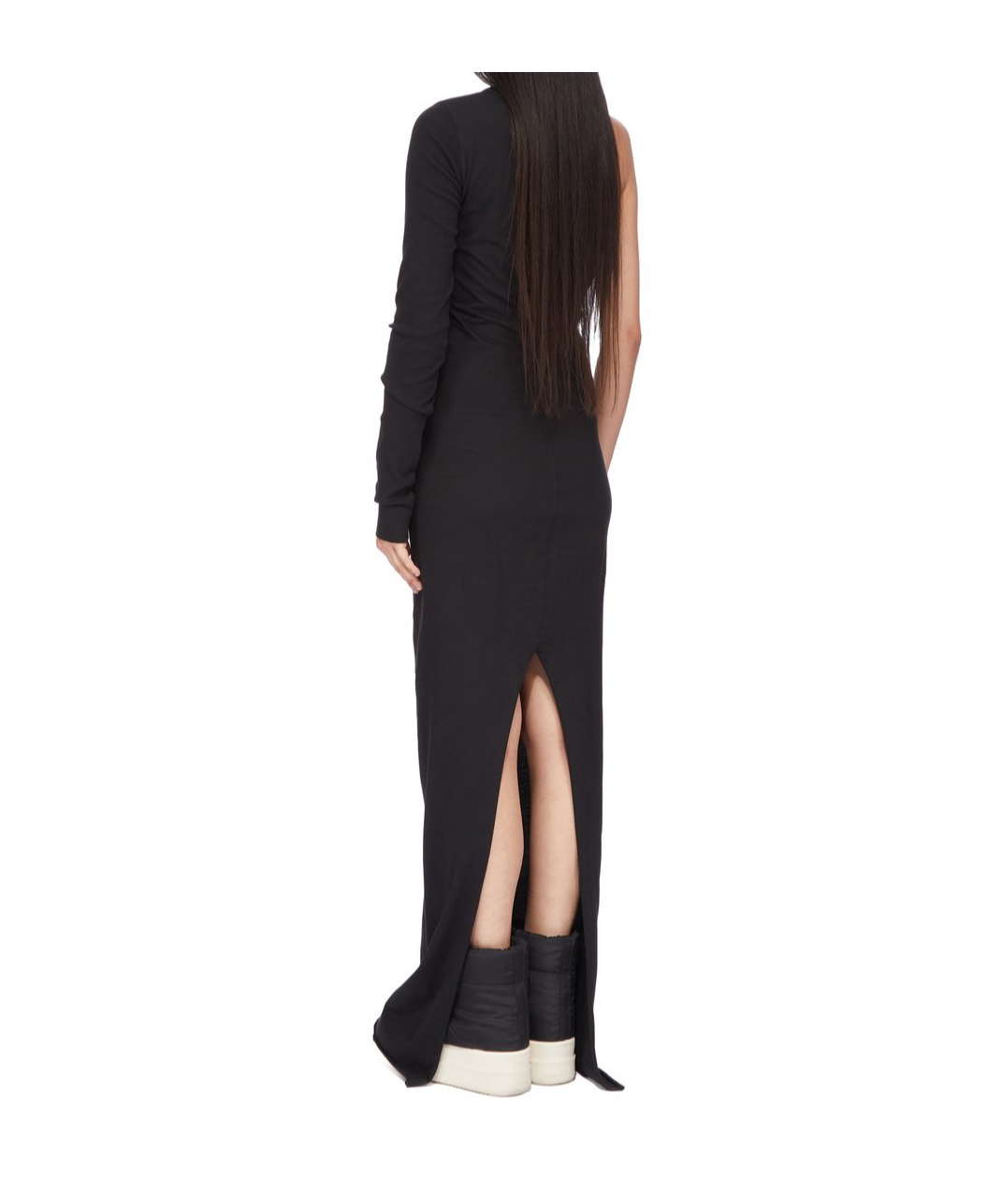 Rick Owens Drkshdw Ziggy One Shoulder Maxi Dress In Black