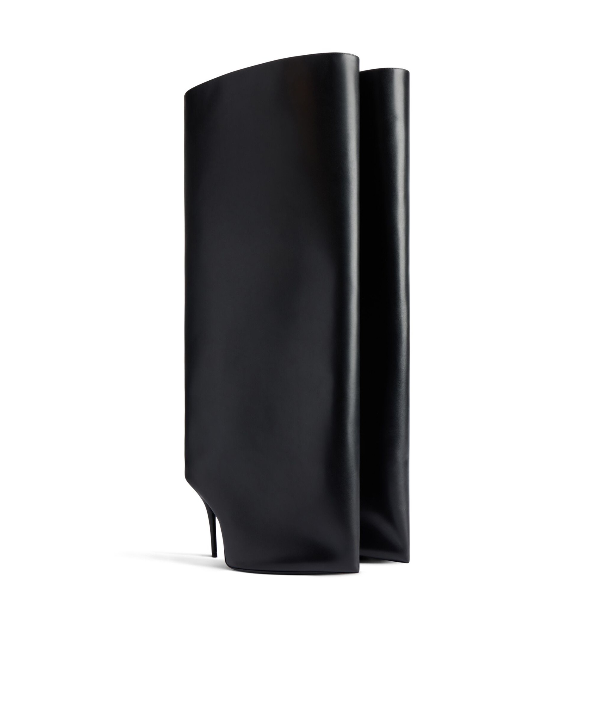 Balenciaga Wader Calfskin Wide-shaft Stiletto Boots In Black