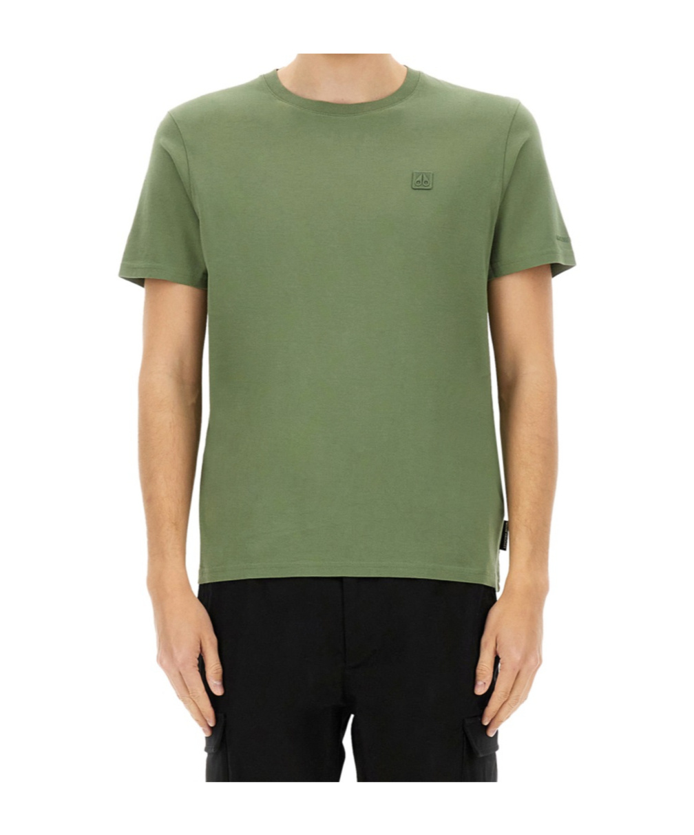 Moose Knuckles "duluth" Crew Neck T-shirt In Green