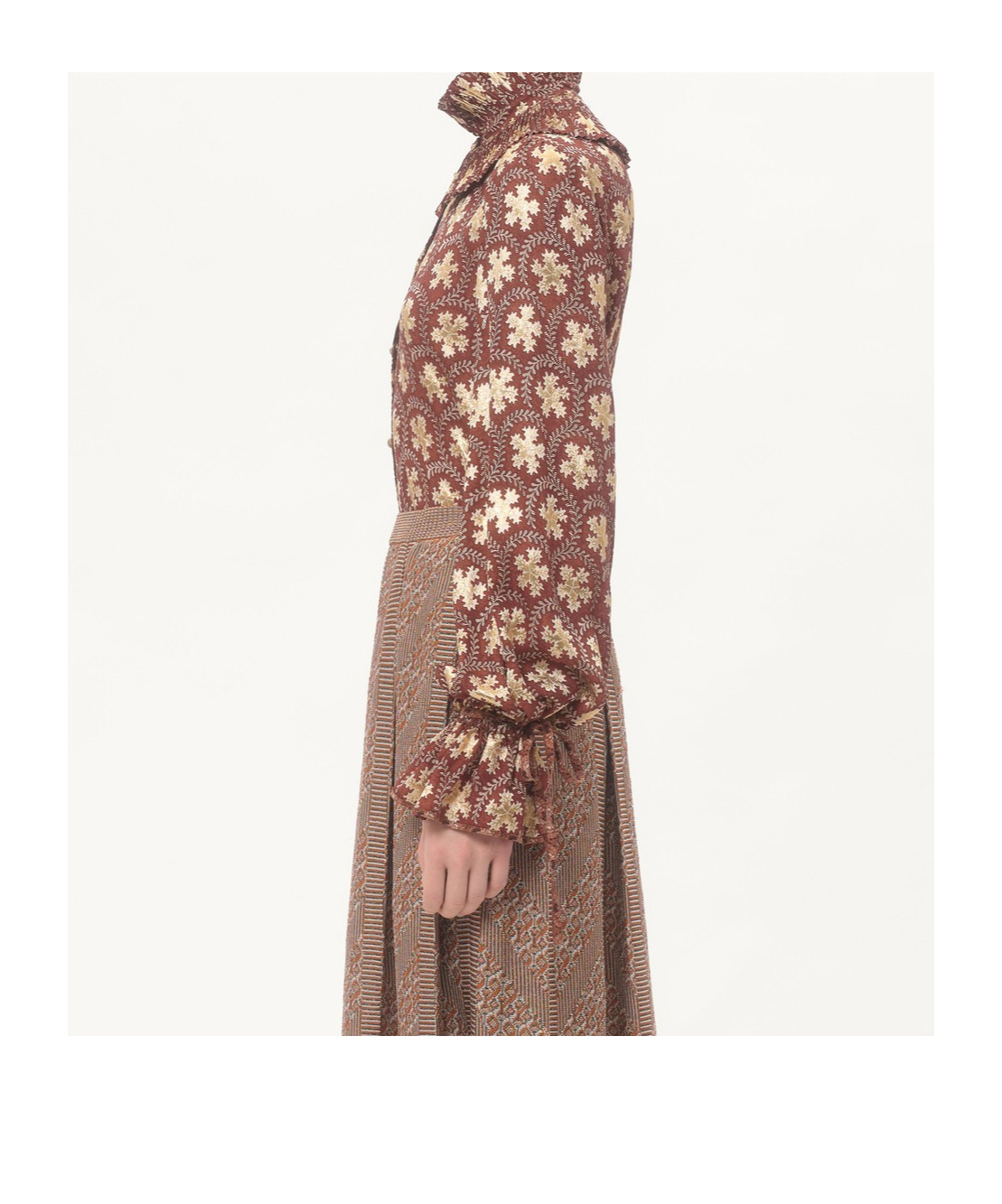 Valentino Ruffled Metallic Silk-blend Jacquard Blouse In Multi-color