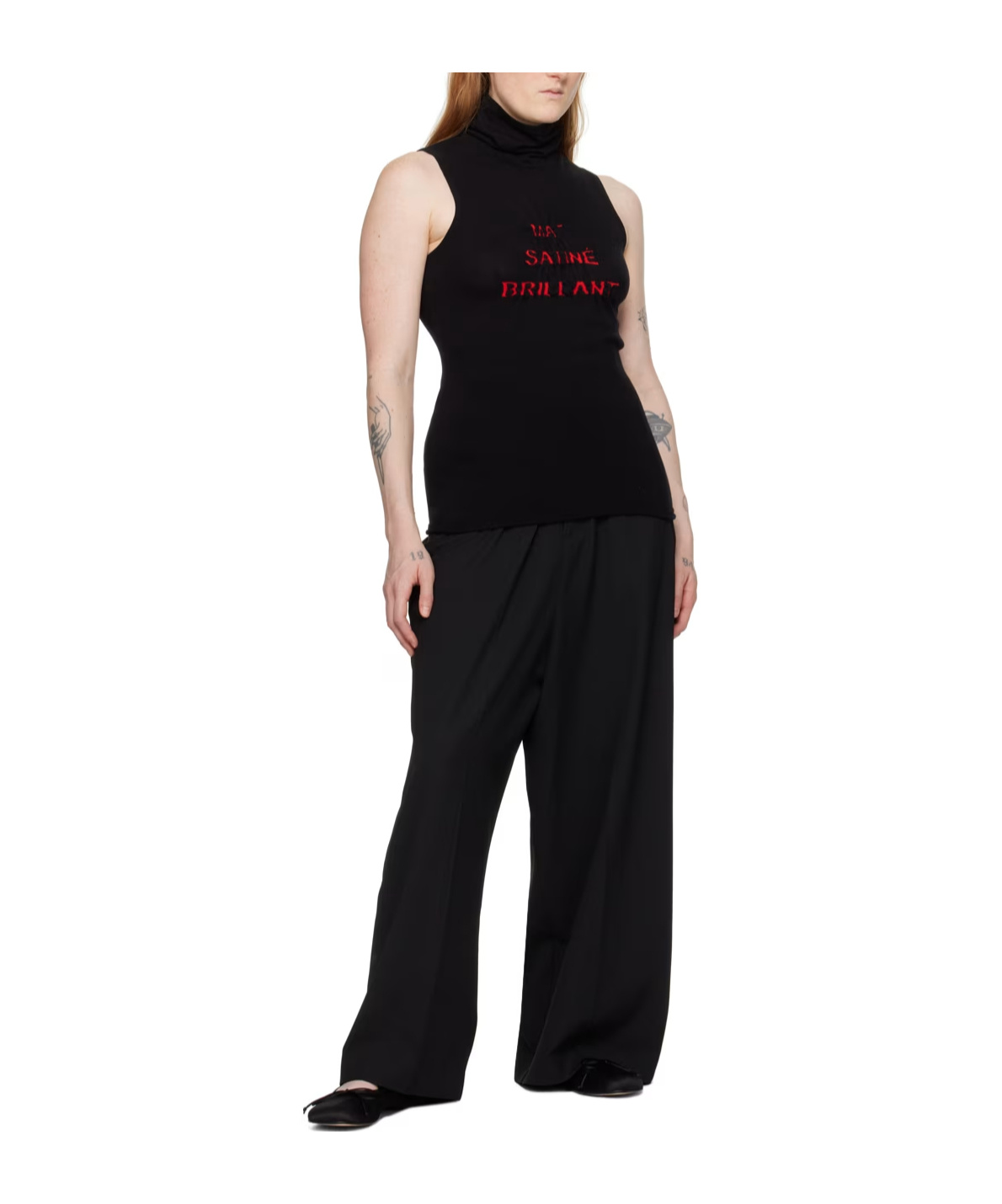 Shop Mm6 Maison Margiela Jacquard Top In Black