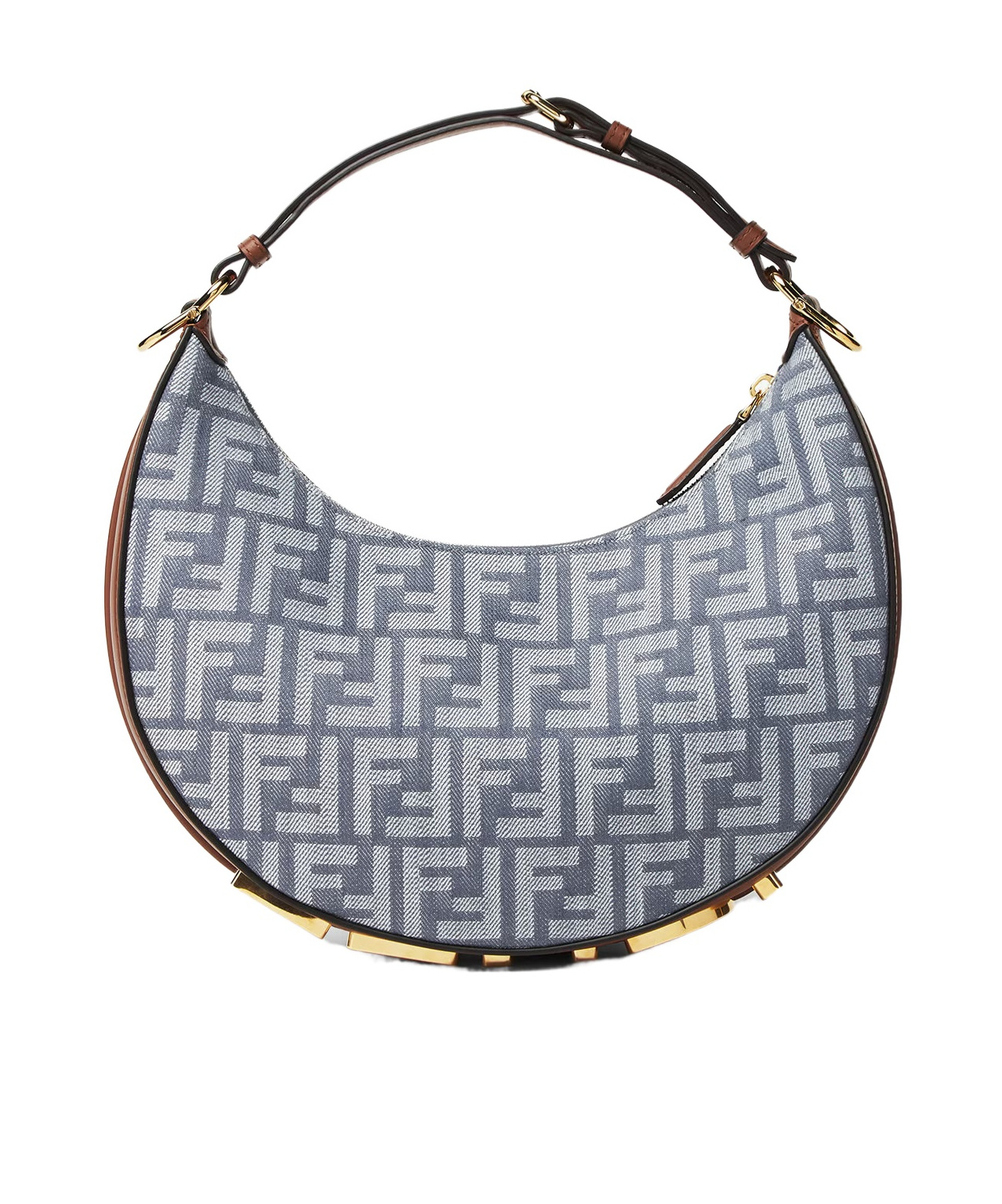 Fendi Blue Denim-effect Ff Jacquard Bag