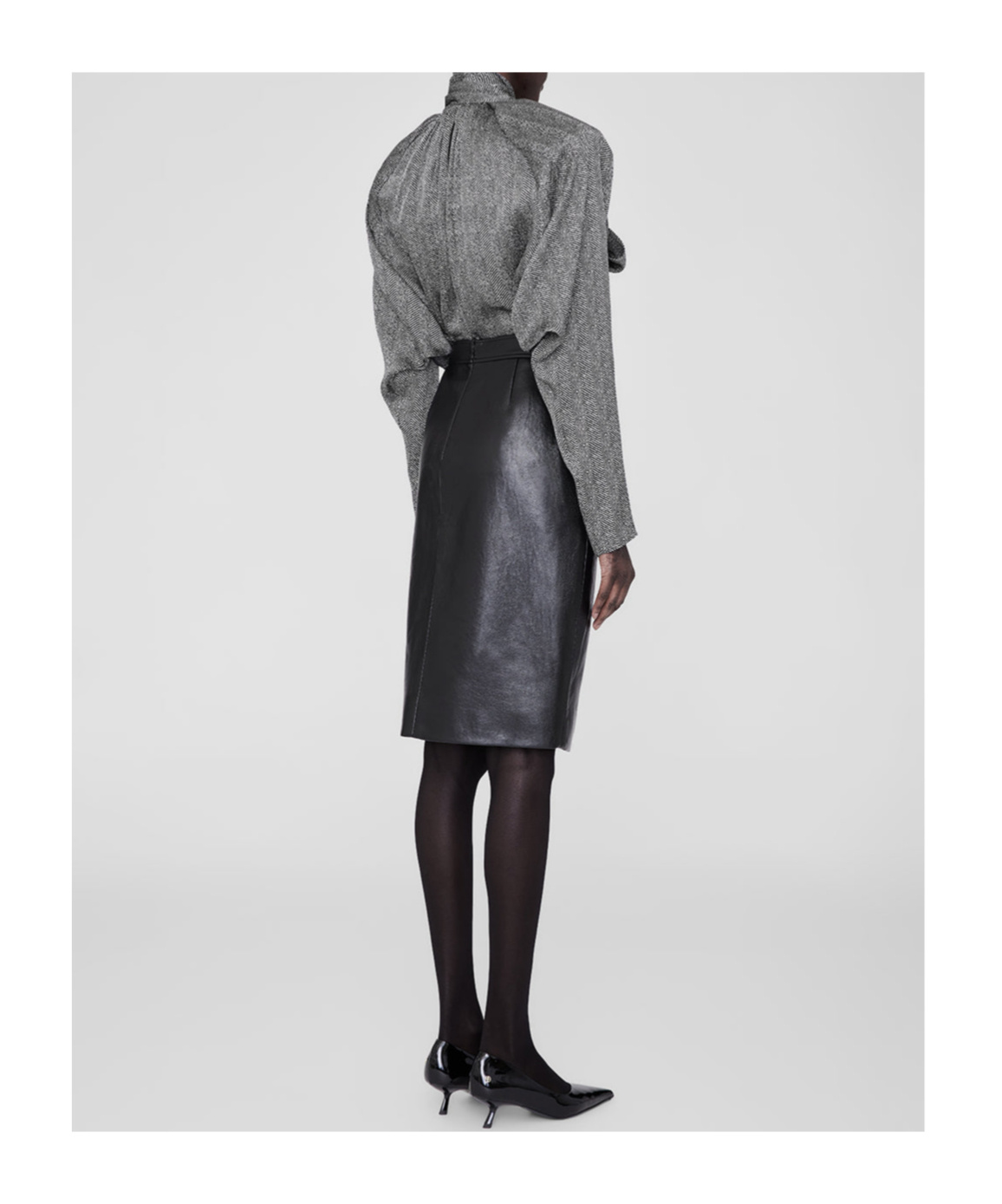 Shop Anine Bing Rachel Batwing Sleeved Top In Gray