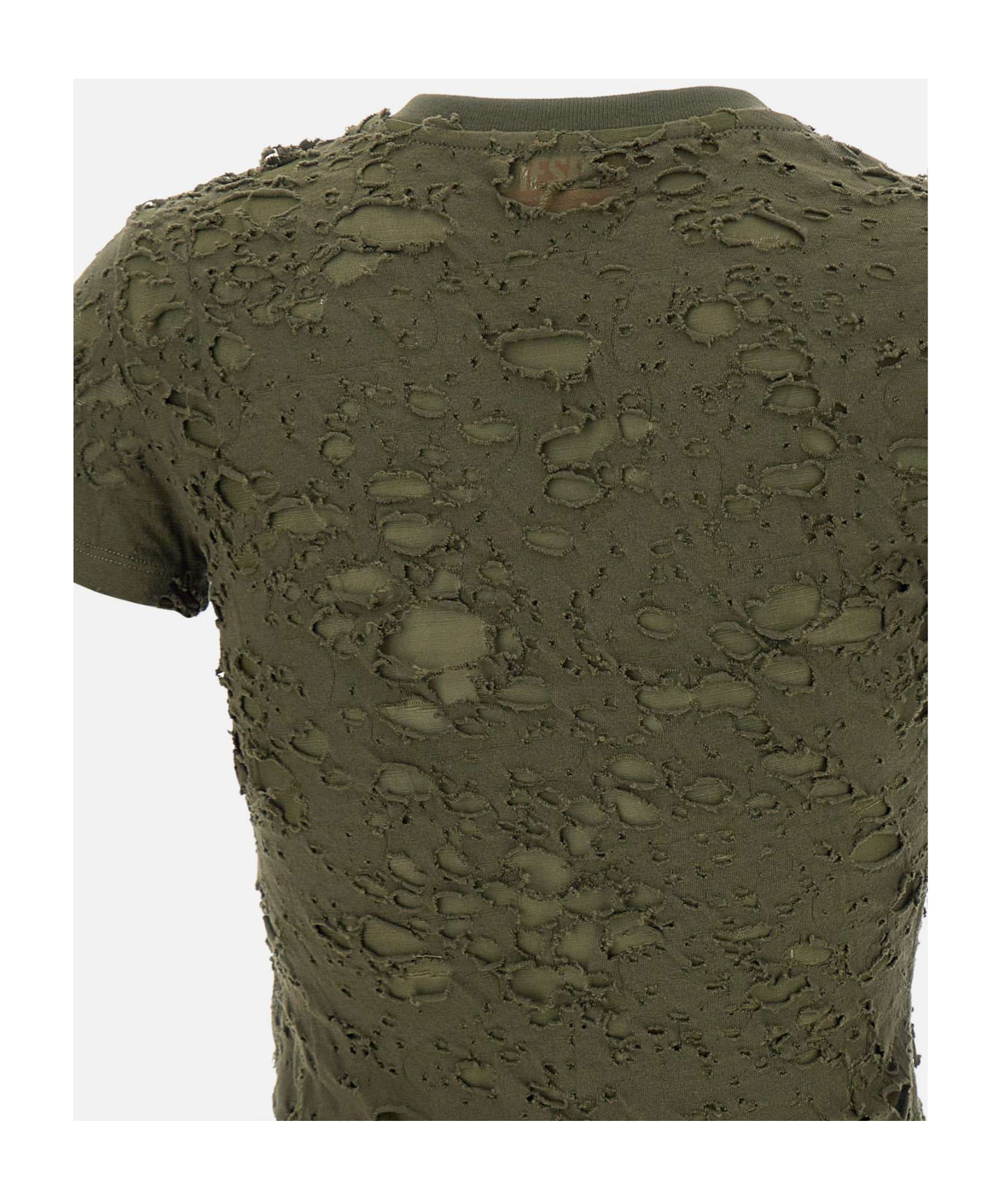 Diesel T-uncutie-long-p2 Distressed T-shirt In Green
