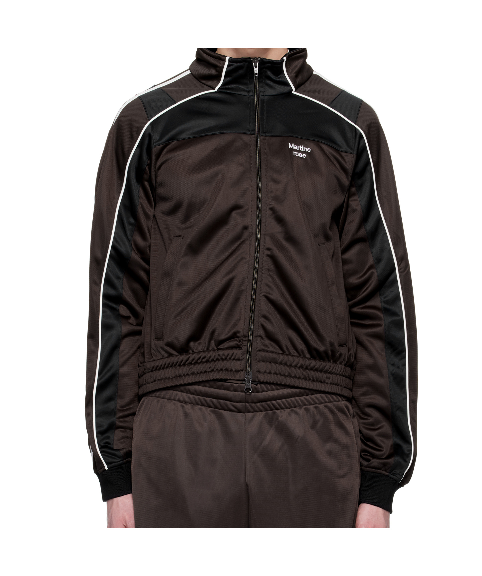 Shop Martine Rose Shrunken Track Jacket In Brown
