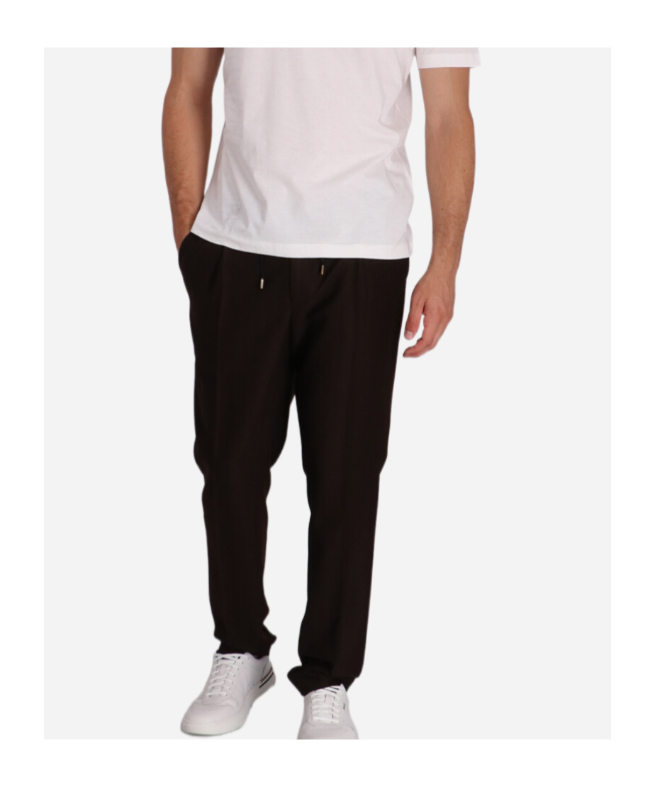 Hugo Boss Drawstring Casual Pants In Black