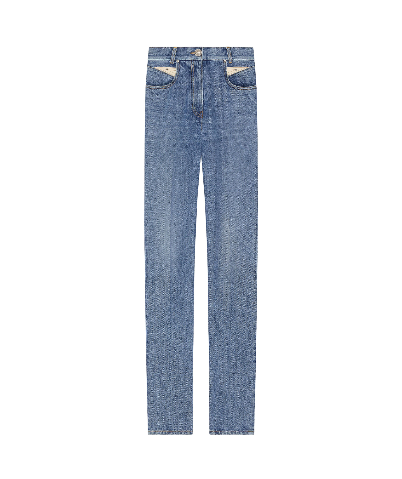 Givenchy Slim Fit Jeans In Denim With Yoke In Denim Blue