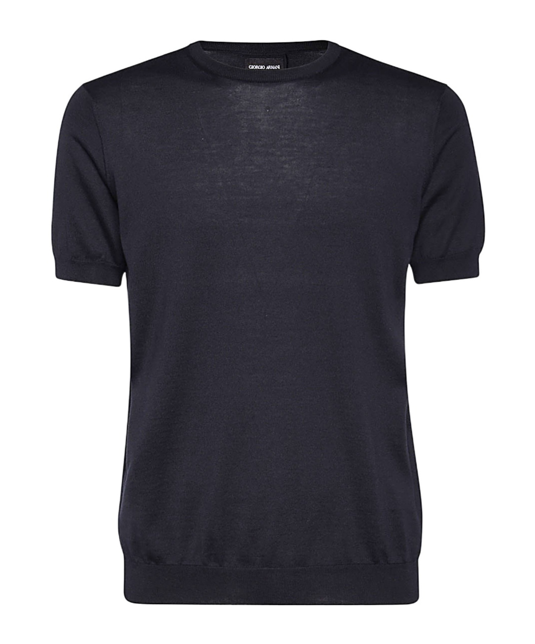 Giorgio Armani Crewneck Short-sleeved Knit Jumper In Black