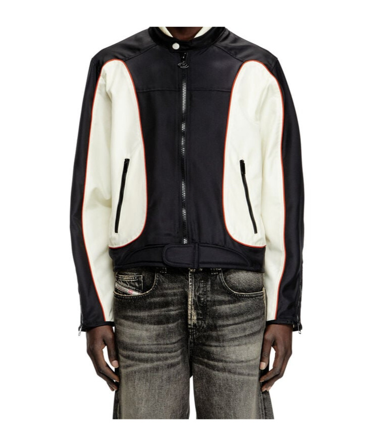 Diesel Blink Stand Collar Front Pockets Jacket In Black