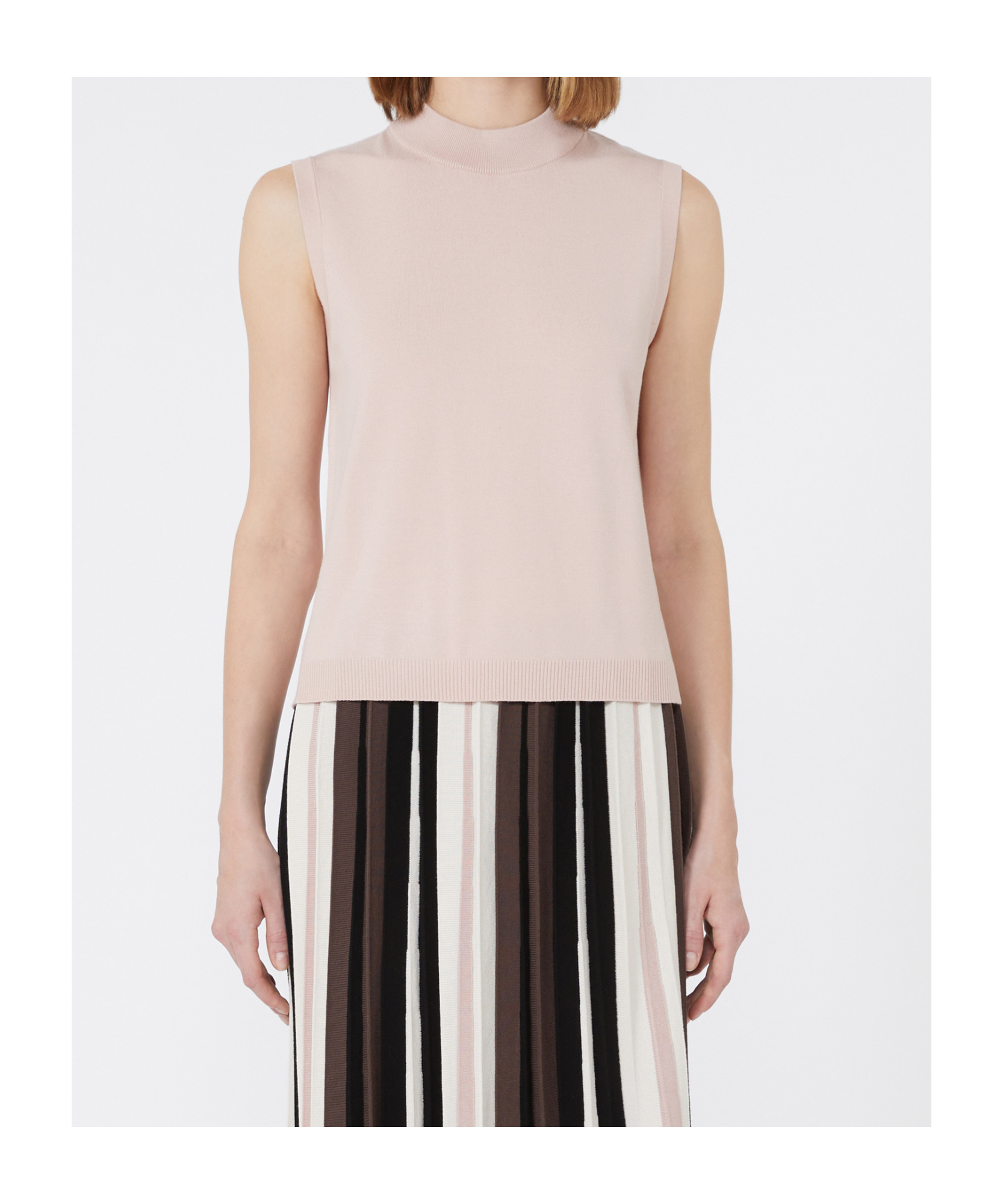 Weekend Max Mara Stretch Viscose Yarn Top In Neutral