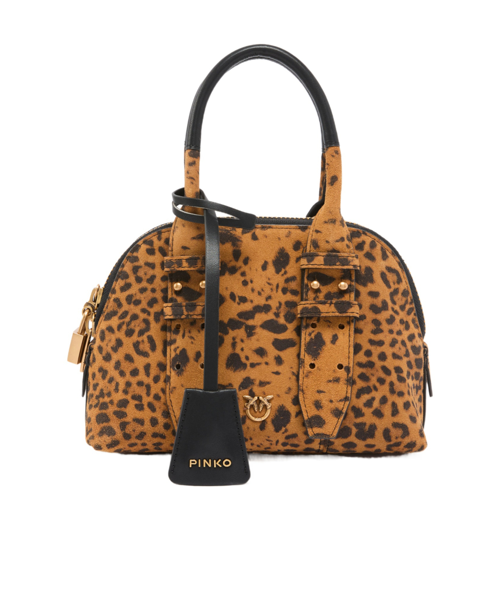 Pinko Printed Logo Tote Bag In Brown