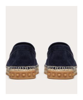 Valentino Leisure Flows Espadrilles In Split Leather In Black