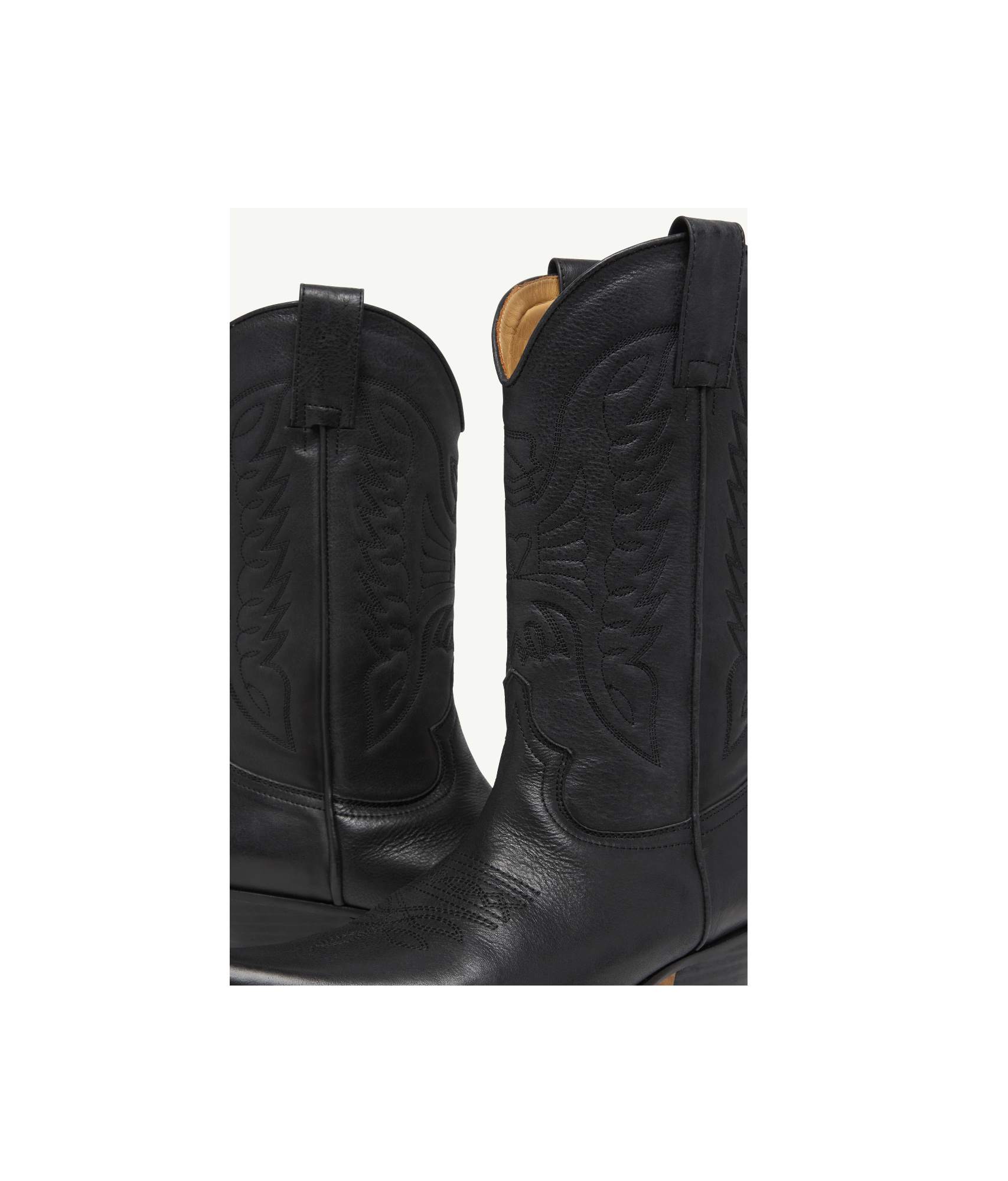 Mm6 Maison Margiela Pointed Toe Mid-calf Cuban Heel Boots In Black