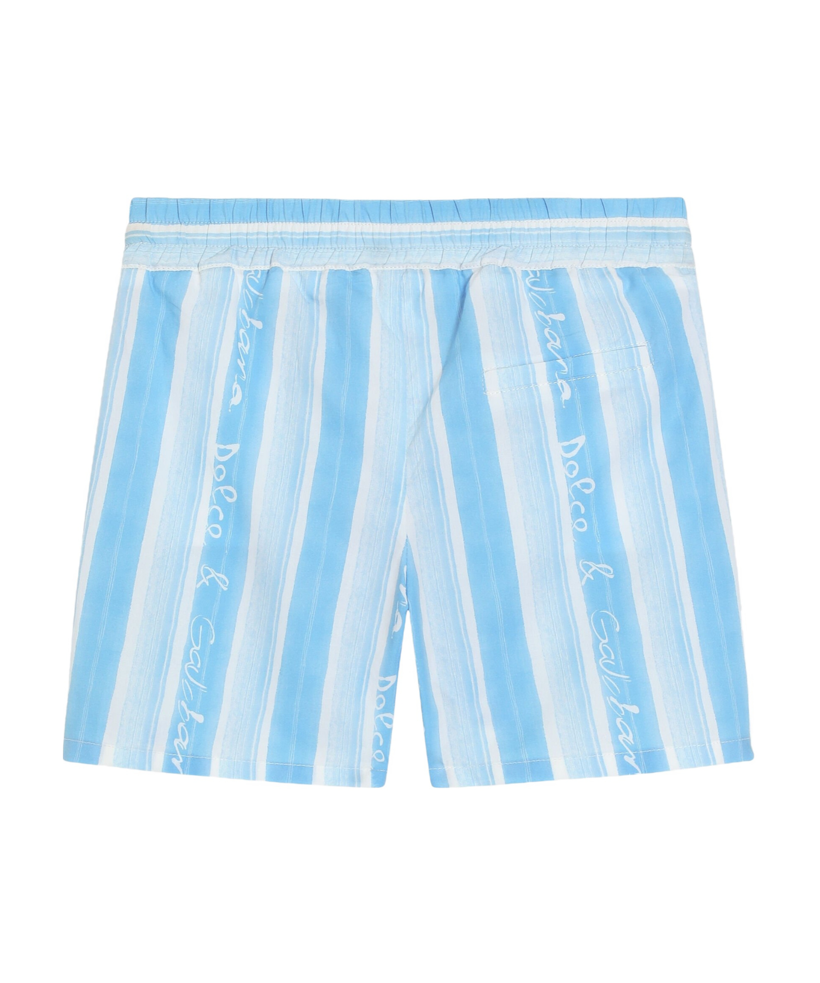 Dolce & Gabbana Striped Printed Poplin Shorts In Blue