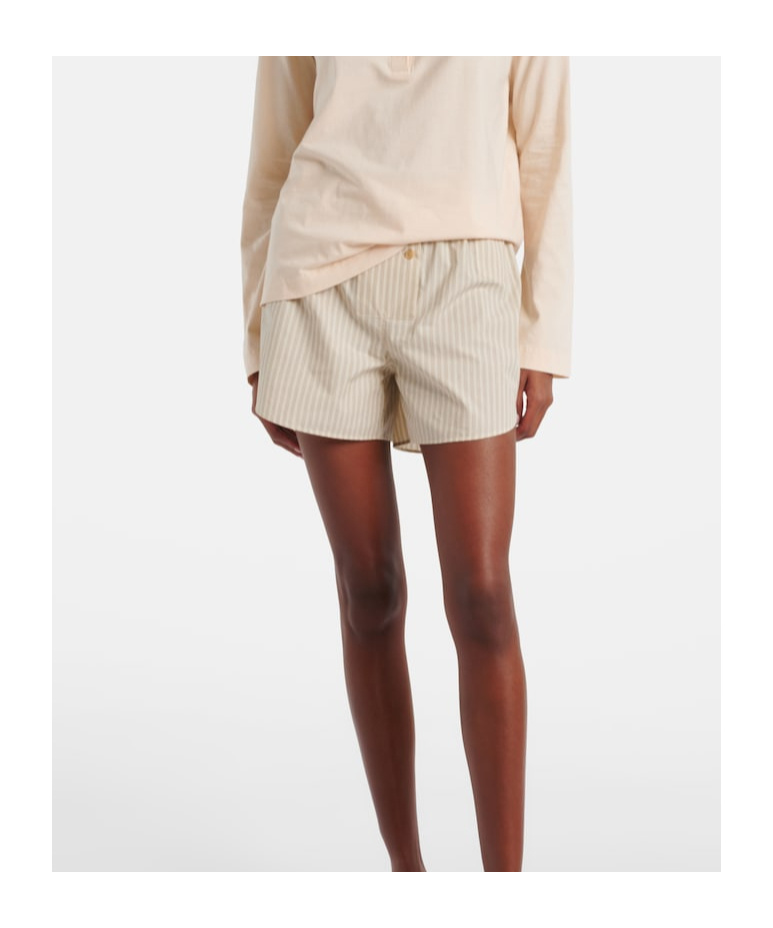 The Row Striped Shorts In Brown