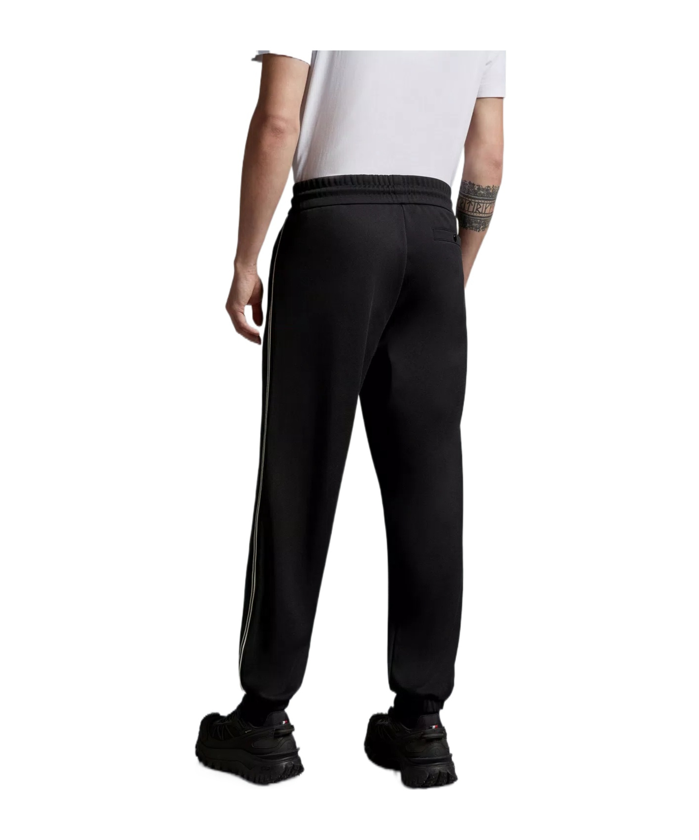 Moncler Side-stripe Track Pants In Black