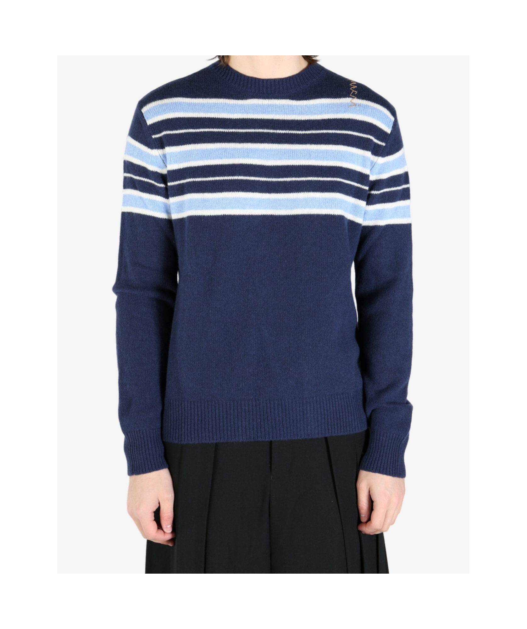 Marni Striped Jumper In Blue