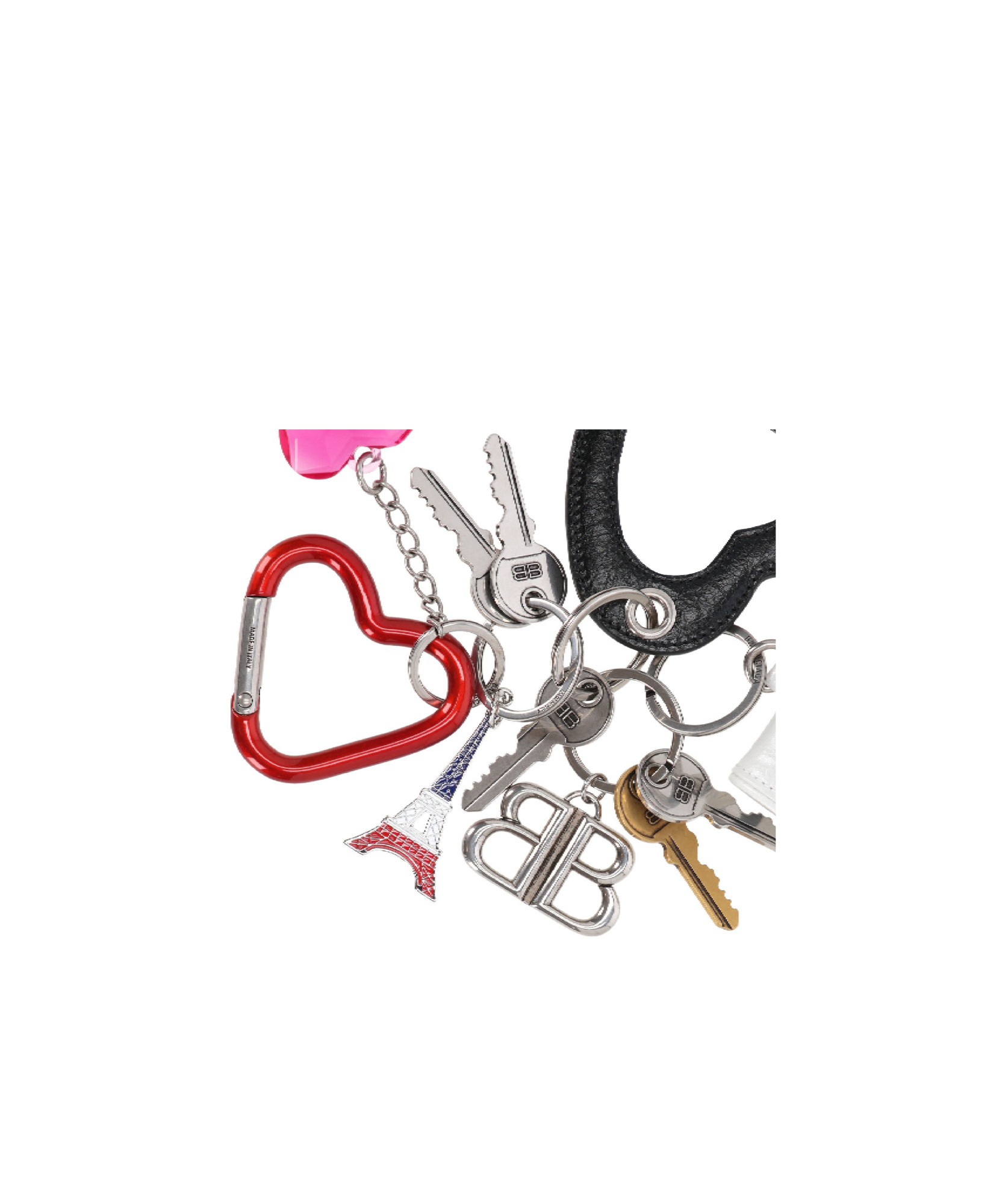 Balenciaga Logo Charm Keyring In Multi