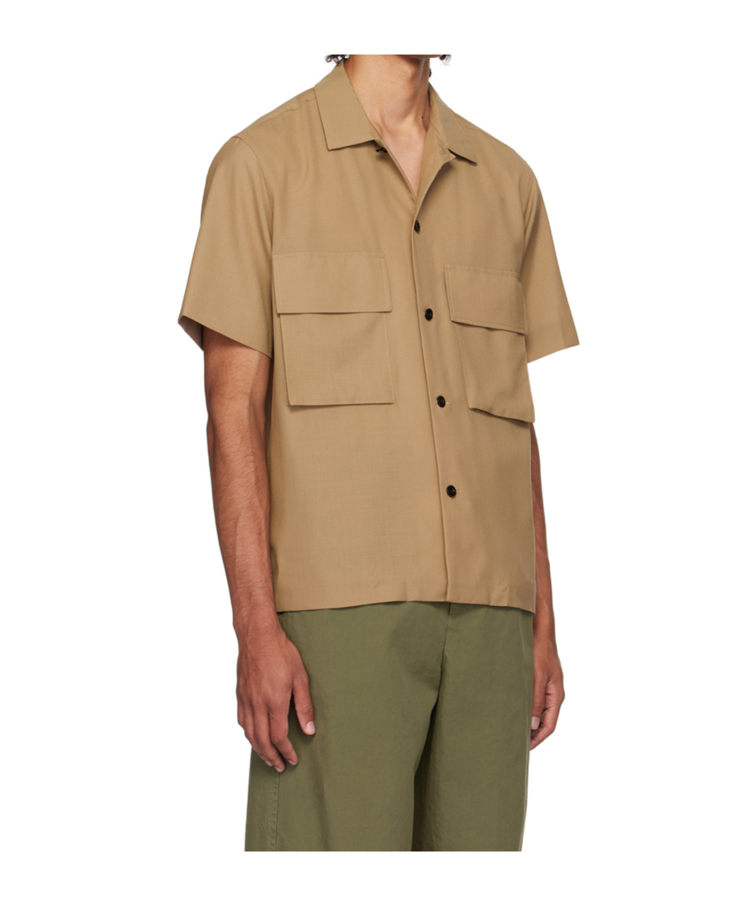 Sacai Lapel Shirt In Nude
