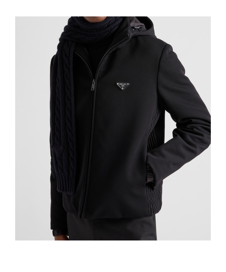Prada Stretch Technical Fabric Jacket In Black