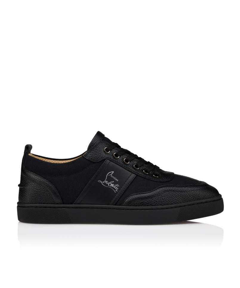 Christian Louboutin Retero Full-grain Leather-trimmed Canvas Sneakers