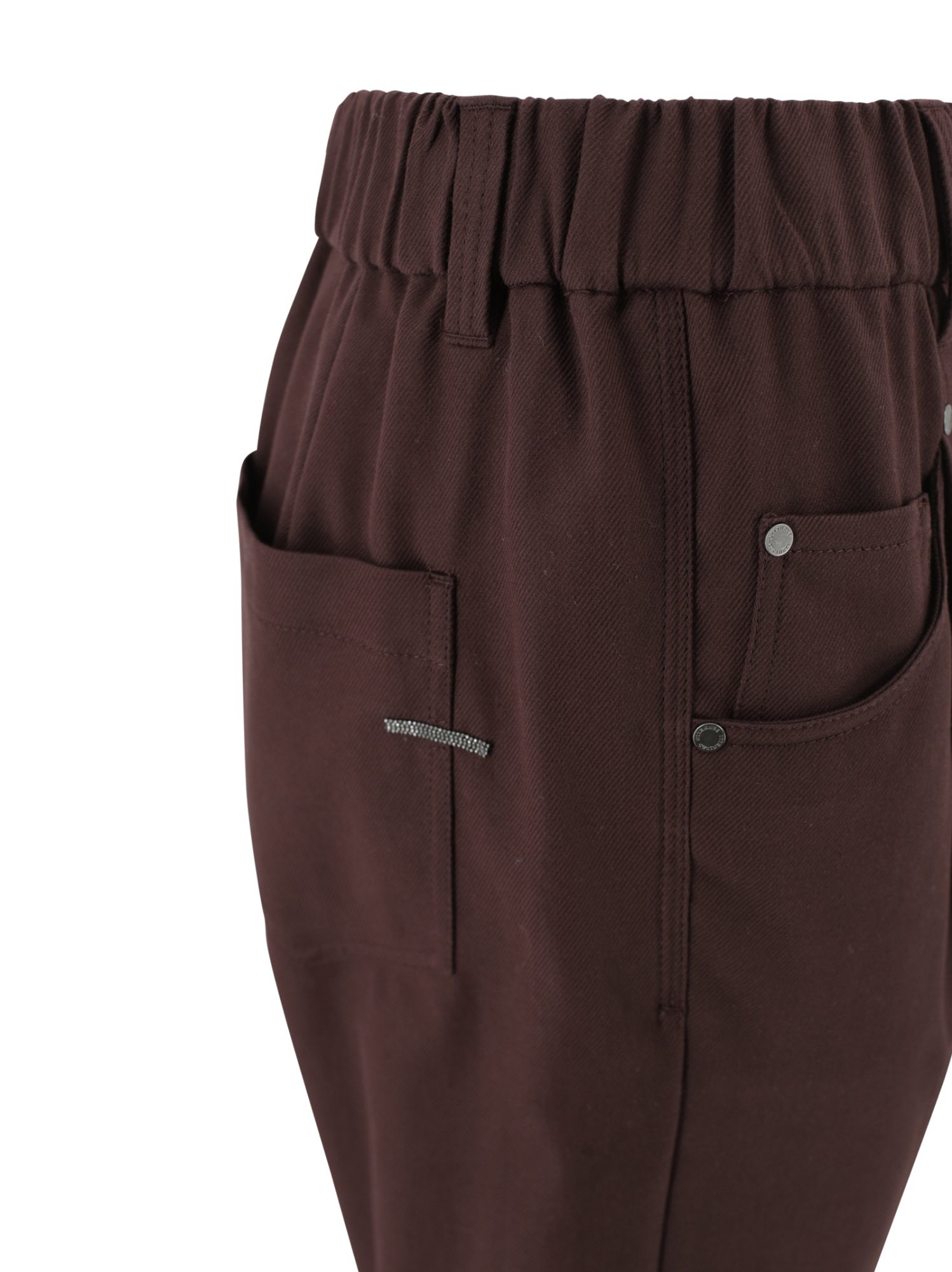 Brunello Cucinelli Elastic Waist Casual Pants In Burgundy
