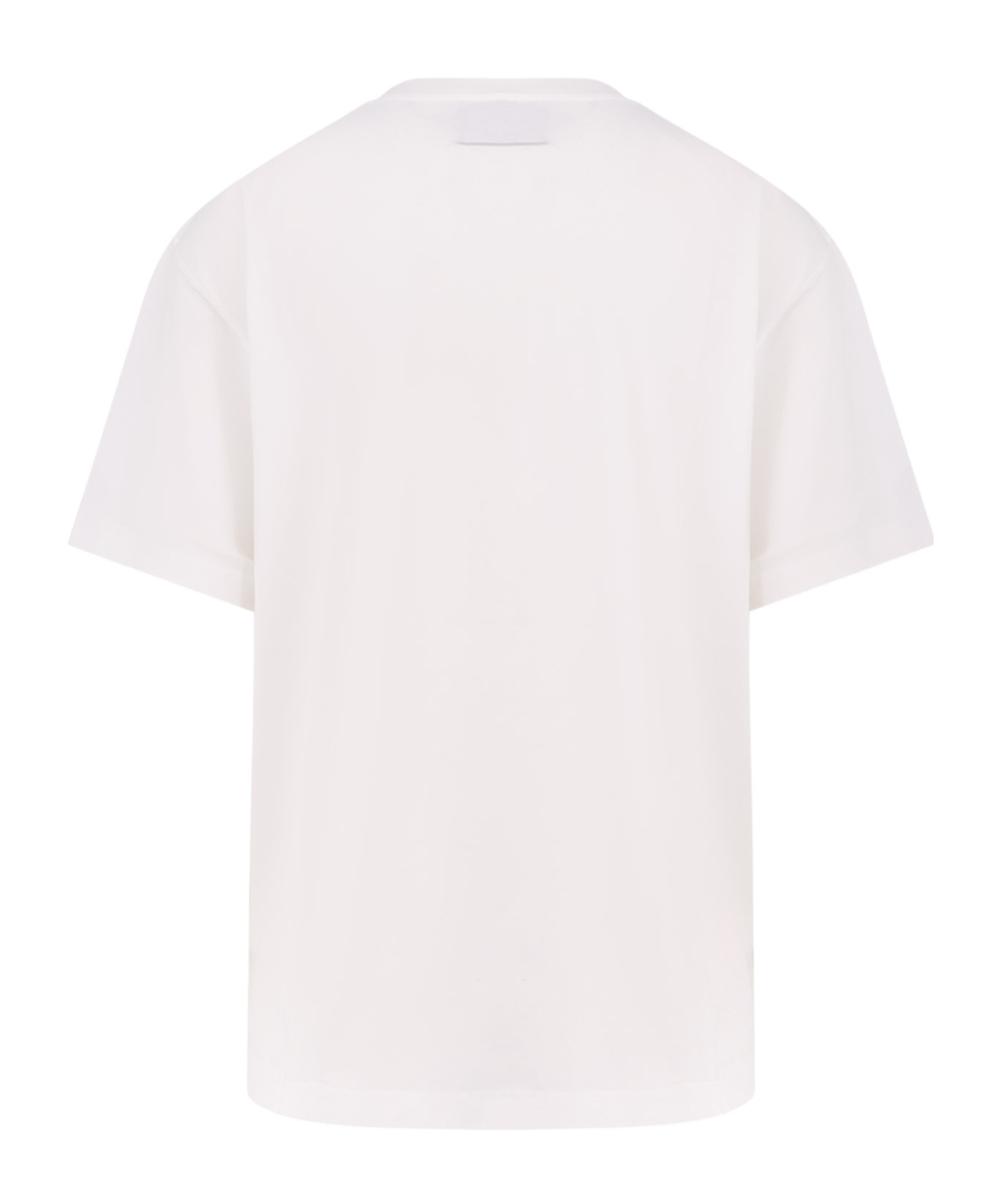 Mm6 Maison Margiela Cotton Crew-neck T-shirt With Numeric Signature Patch In White
