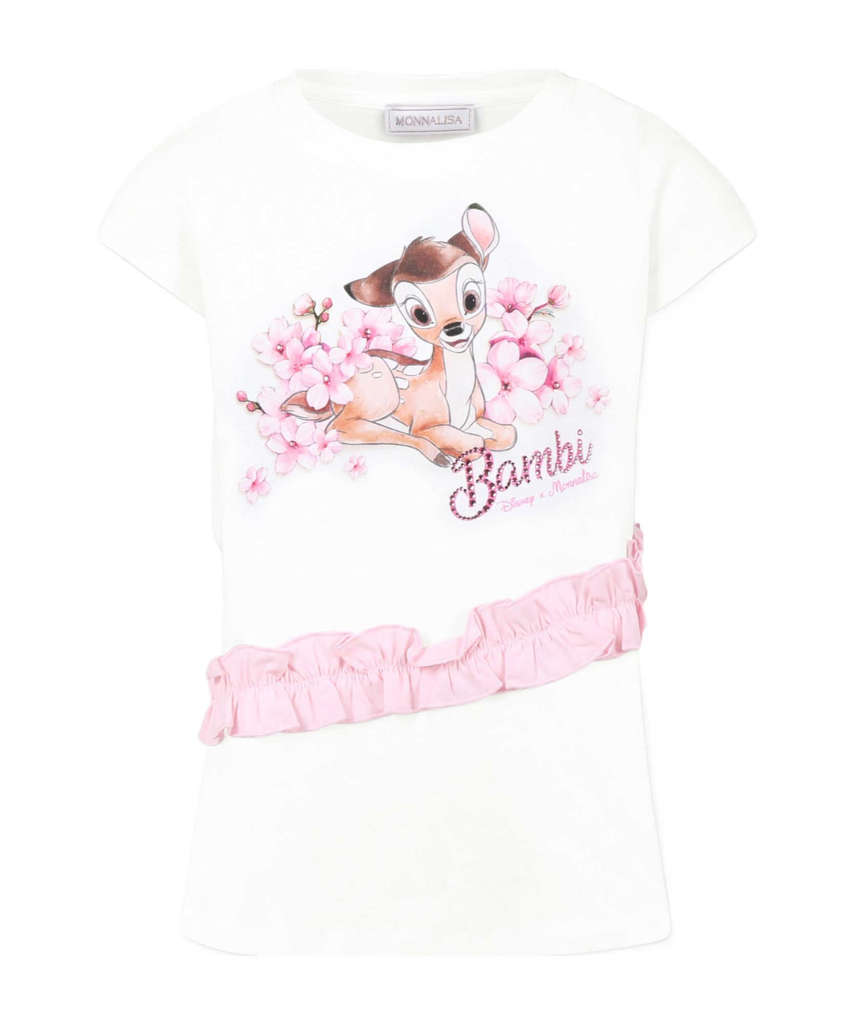 Monnalisa X Disney Bambi-print T-shirt In White