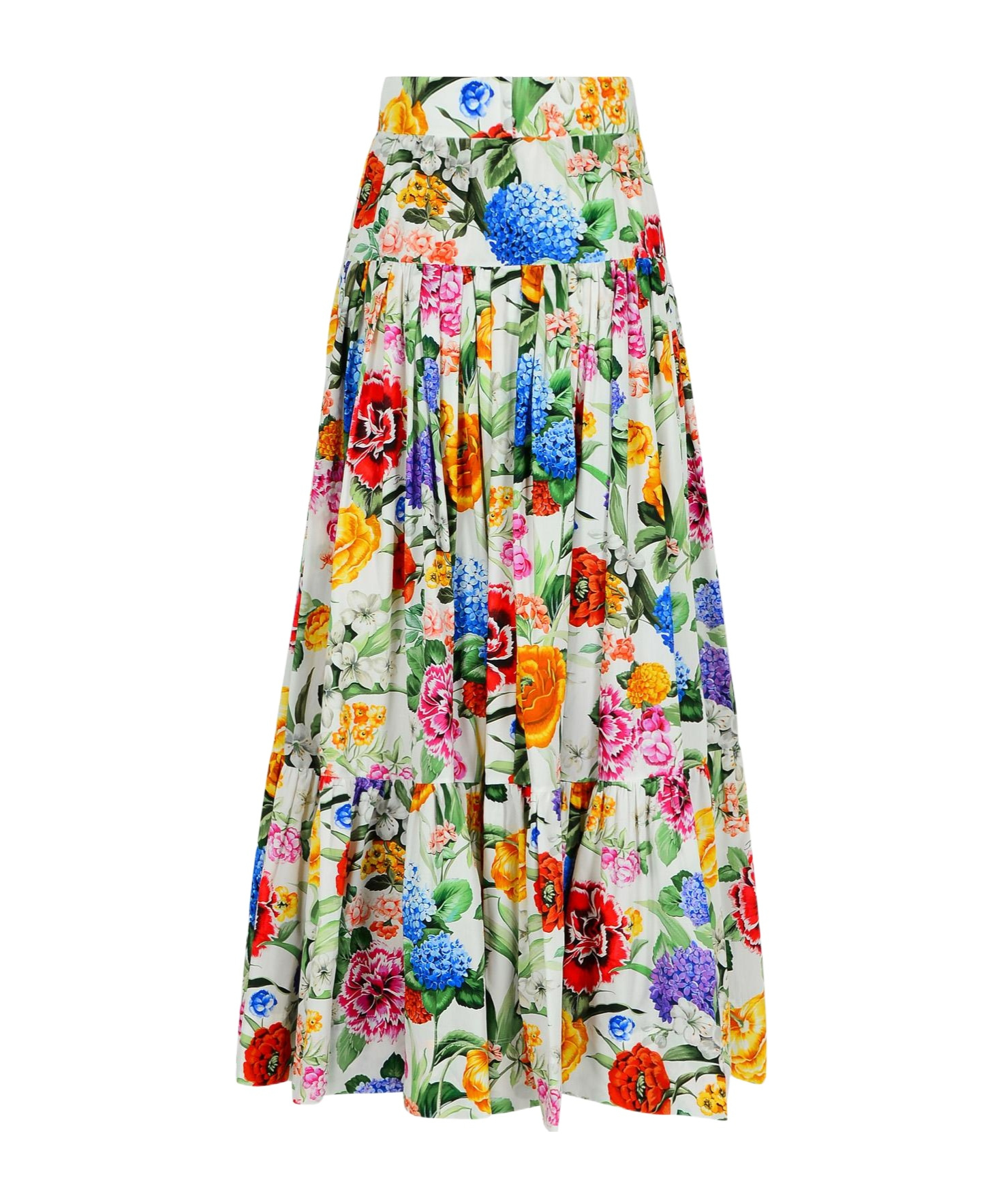 Shop Dolce & Gabbana Floral-print Maxi Skirt In Multicolor