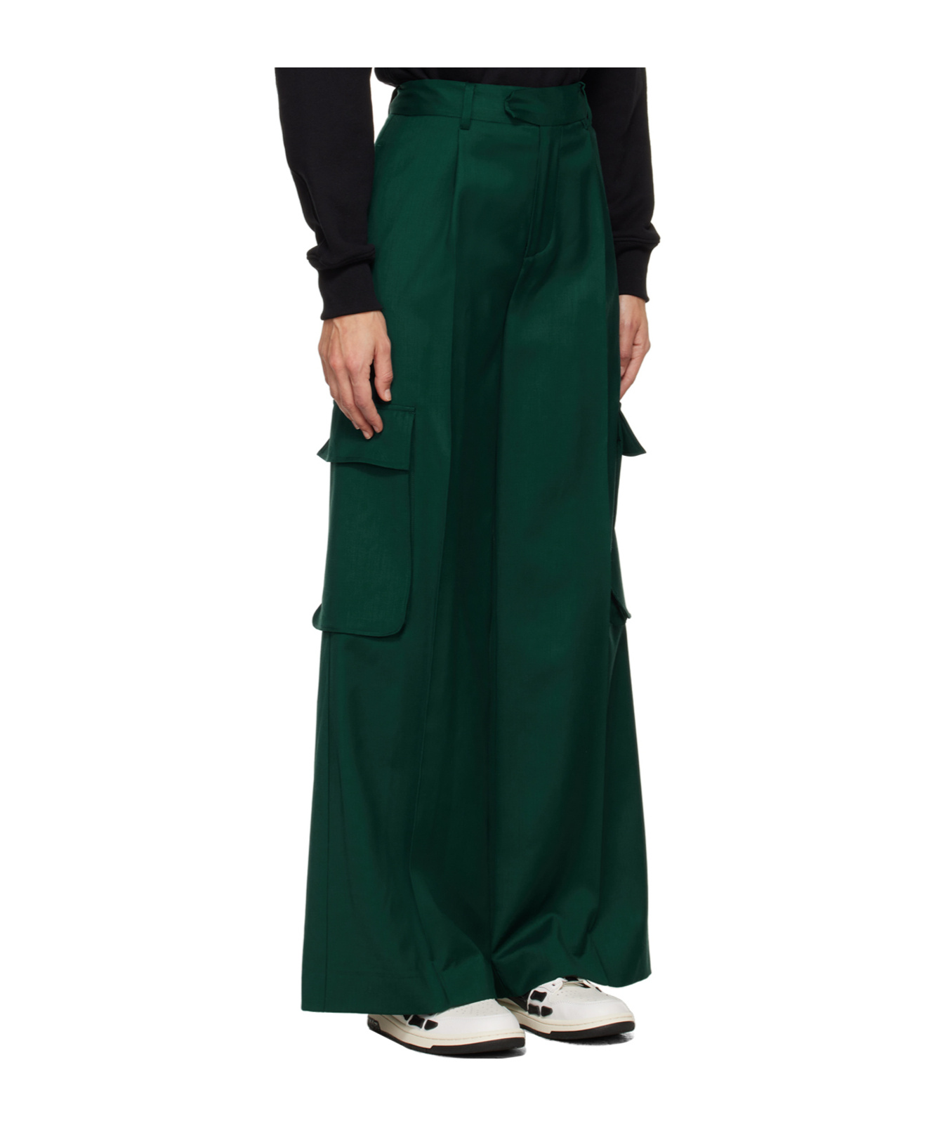 Amiri Pleated Work Casual Pants In Green