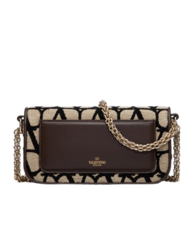 Valentino Small Lòco Toile Iconographe Shoulder Bag In Black
