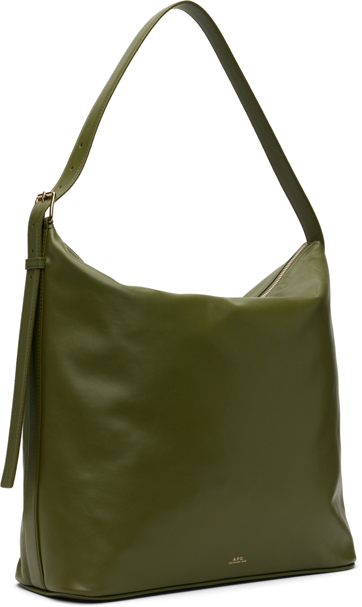 Apc Leather Shoulder Bag In Green