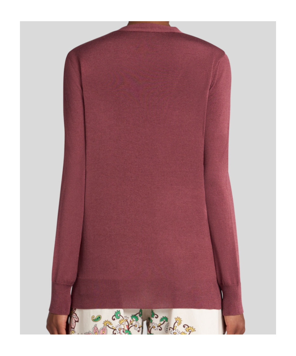 Etro Plum Cotton Blend Cardigan