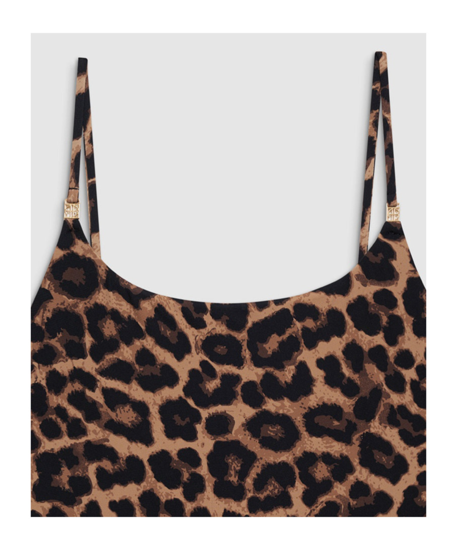 Shop Anine Bing Leopard-print Bodysuit In Black