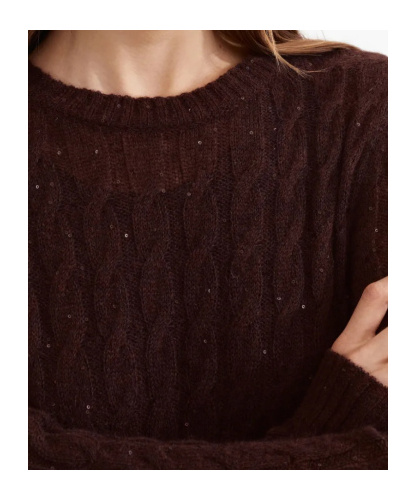 Brunello Cucinelli Sequined Cable-knit Midi Dress In Burgundy