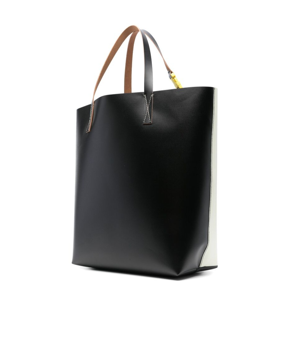 Shop Marni Letter Logo Tote Bag In White