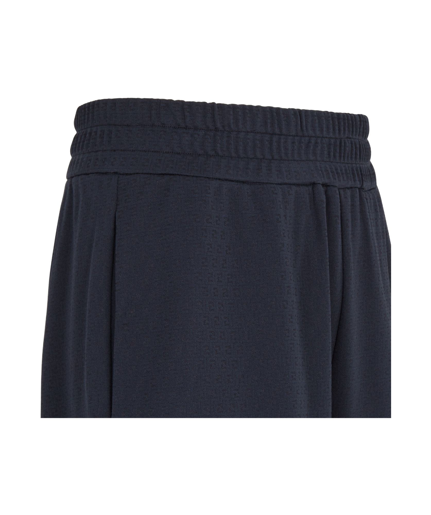 Fendi Dark Blue Ff Jacquard Bermuda Shorts In Black
