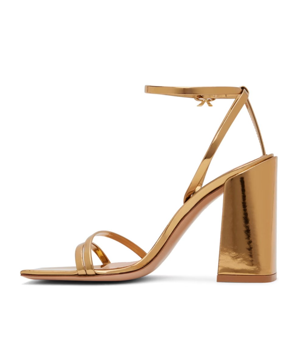 Gianvito Rossi Metallic Open-toed High-heeled Sandals In Nude