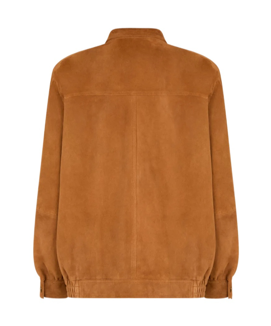 Blazé Milano Viva Cleo Suede Bomber Jacket In Brown