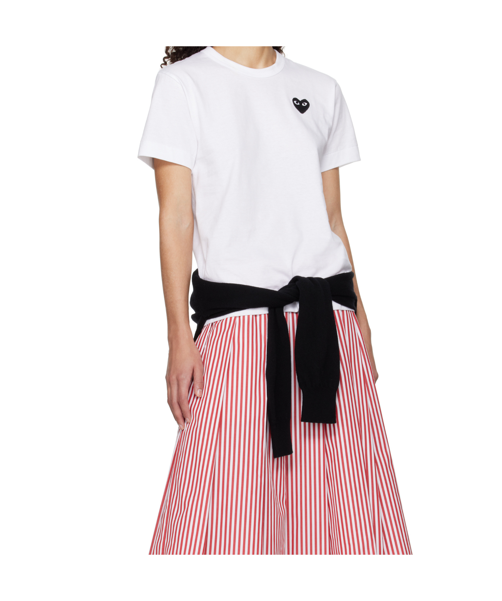 Comme Des Garçons Play Heart Logo T-shirt In White