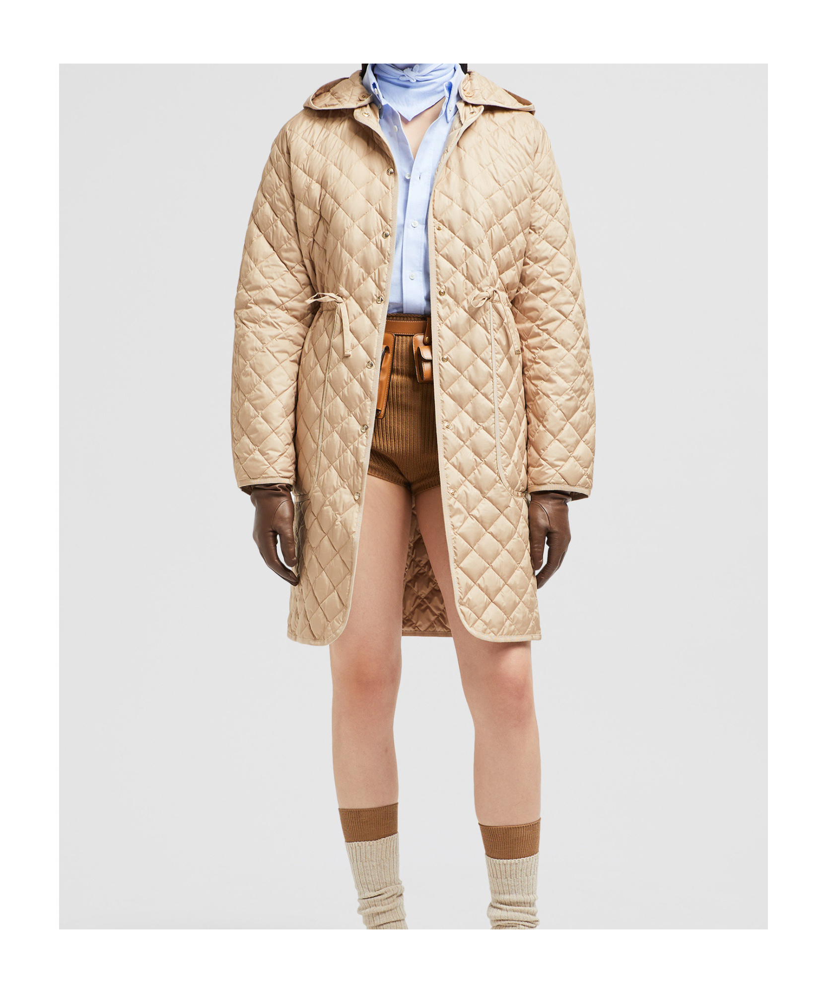 Moncler Etelan Hooded Diamond-quilted Long Down Jacket