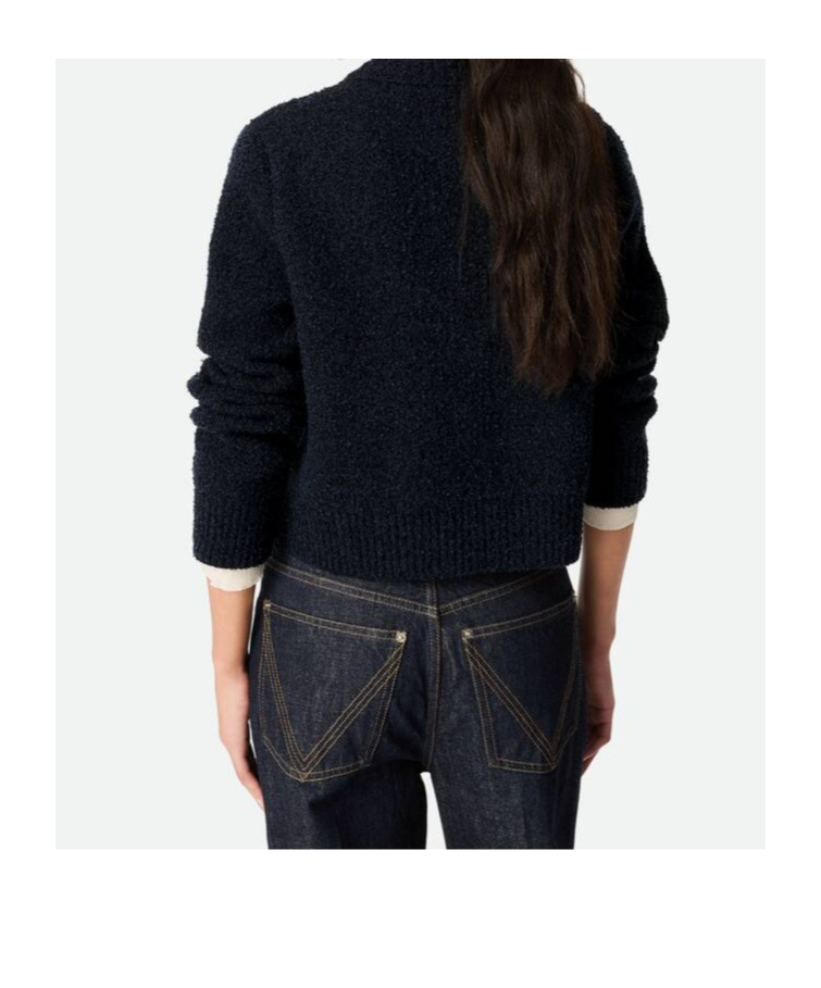 Bottega Veneta Boucle Cardigan In Black