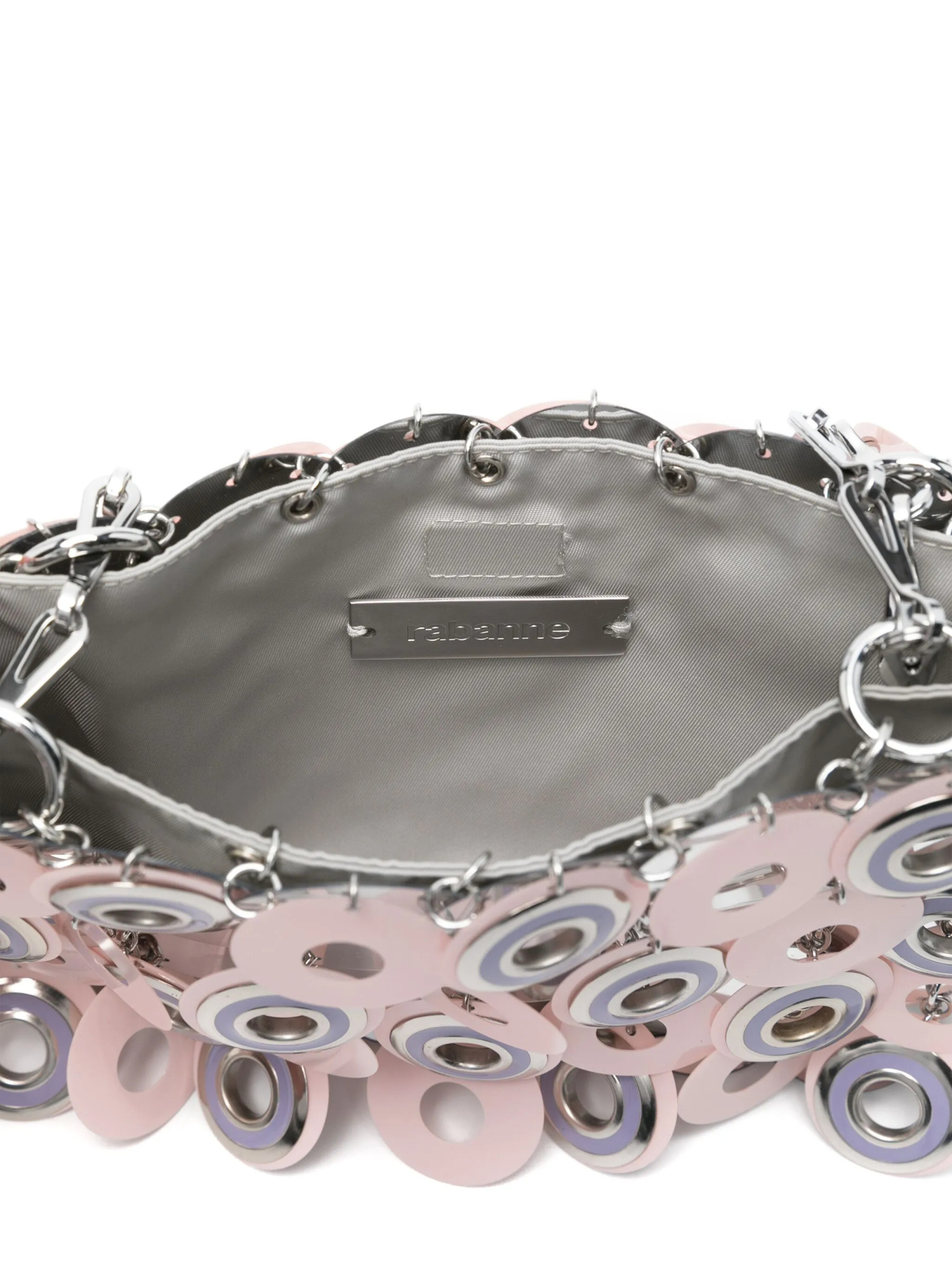 Rabanne Sparkle Discs Shoulder Bag In White