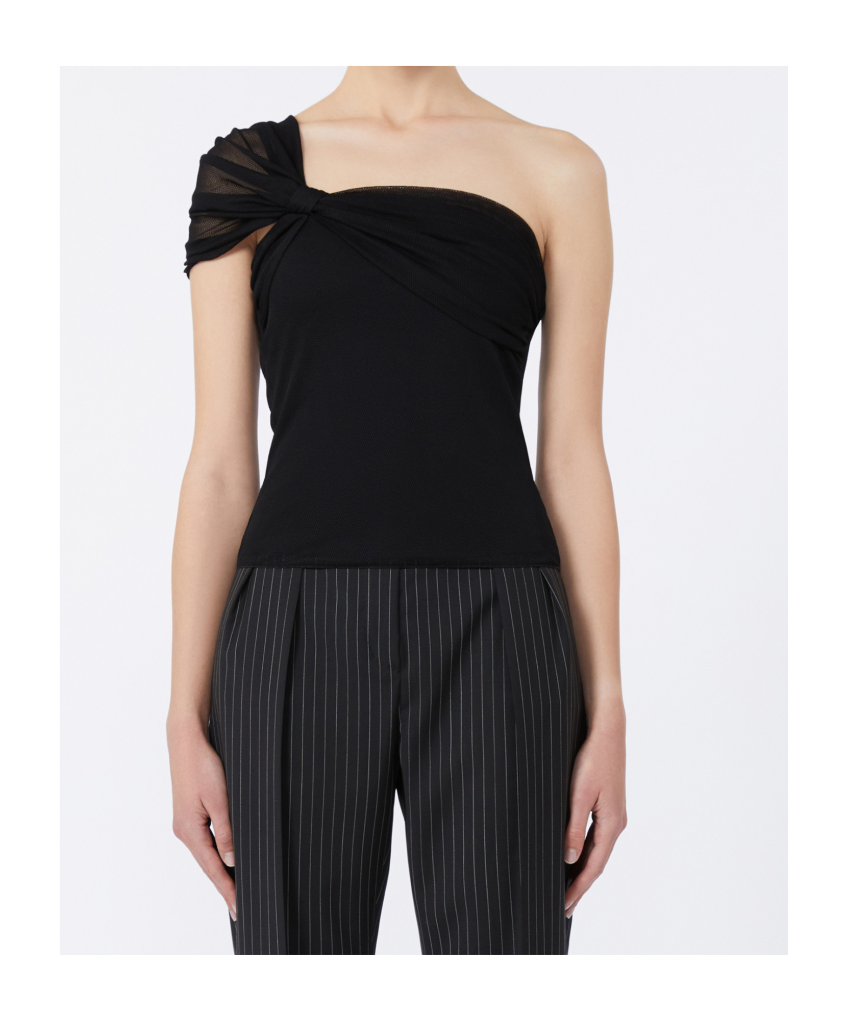Max Mara Bellico Viscose Blend Top In Black
