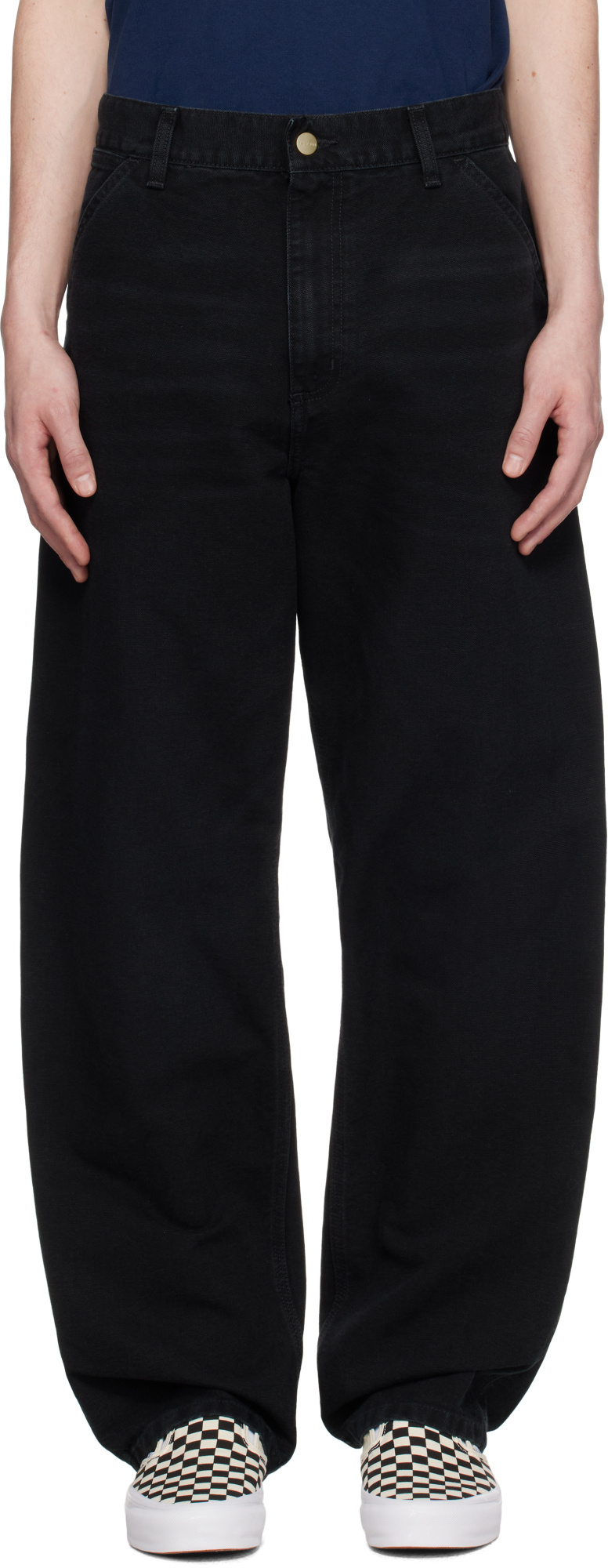 Carhartt Black Single Knee Trousers In Black